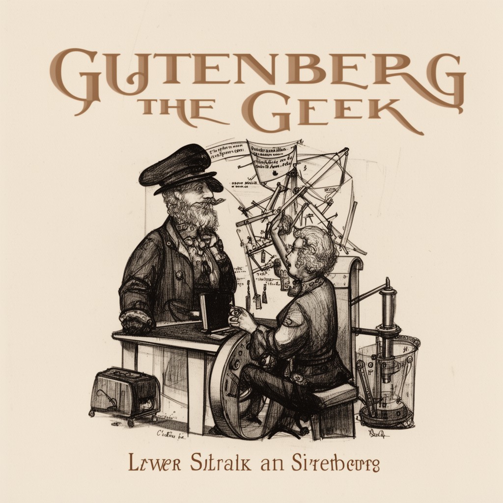 AI-generated illustration of Gutenberg the Geek