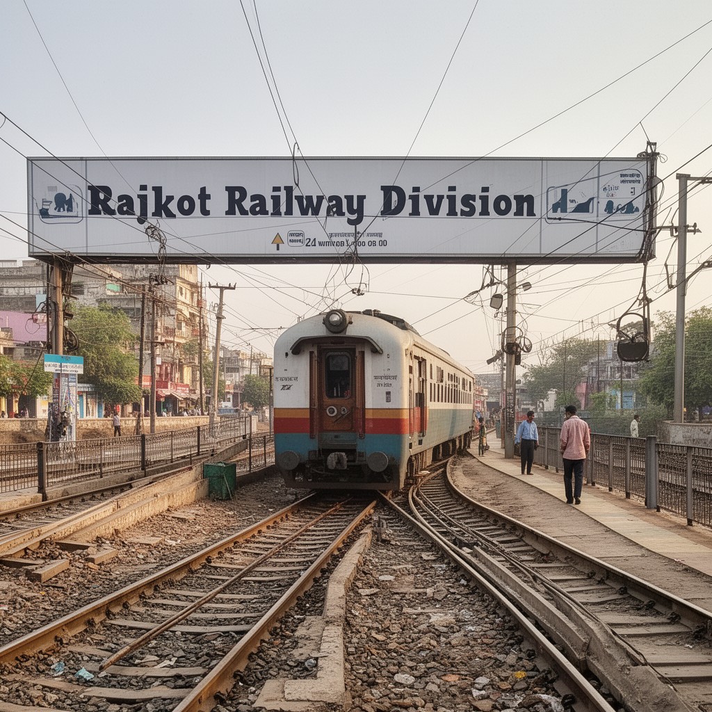 AI-generated illustration of Rajkot railway division