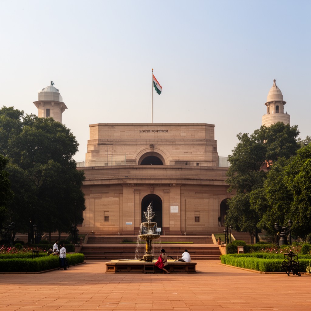 AI-generated illustration of South Block, Raisina Hill, New Delhi