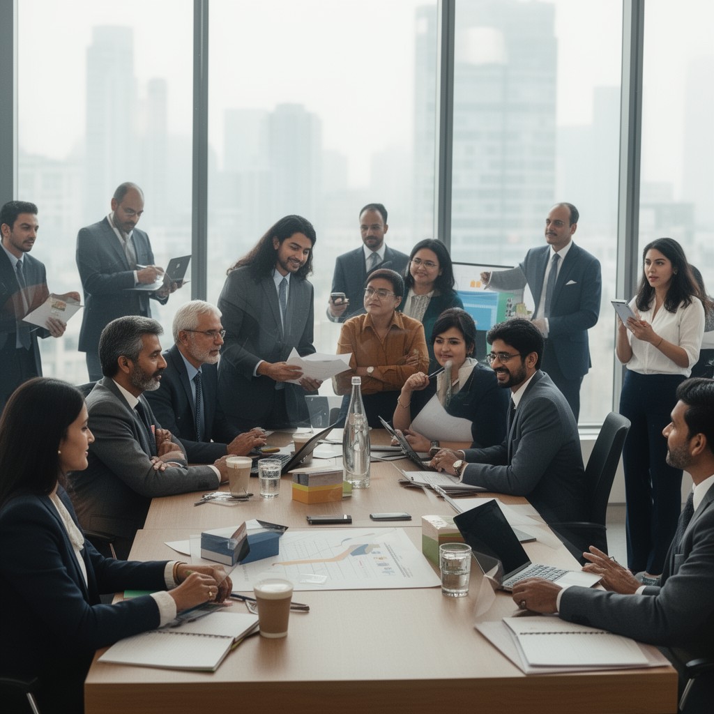 AI-generated illustration of Indian business community