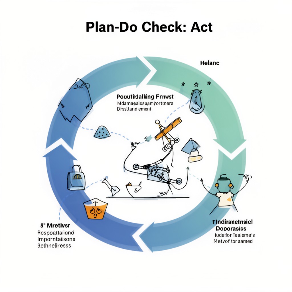 AI-generated illustration of Plan-Do-Check-Act cycle