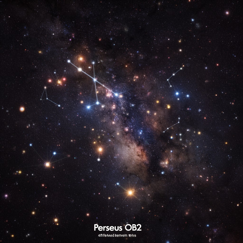 AI-generated illustration of Perseus OB2 association