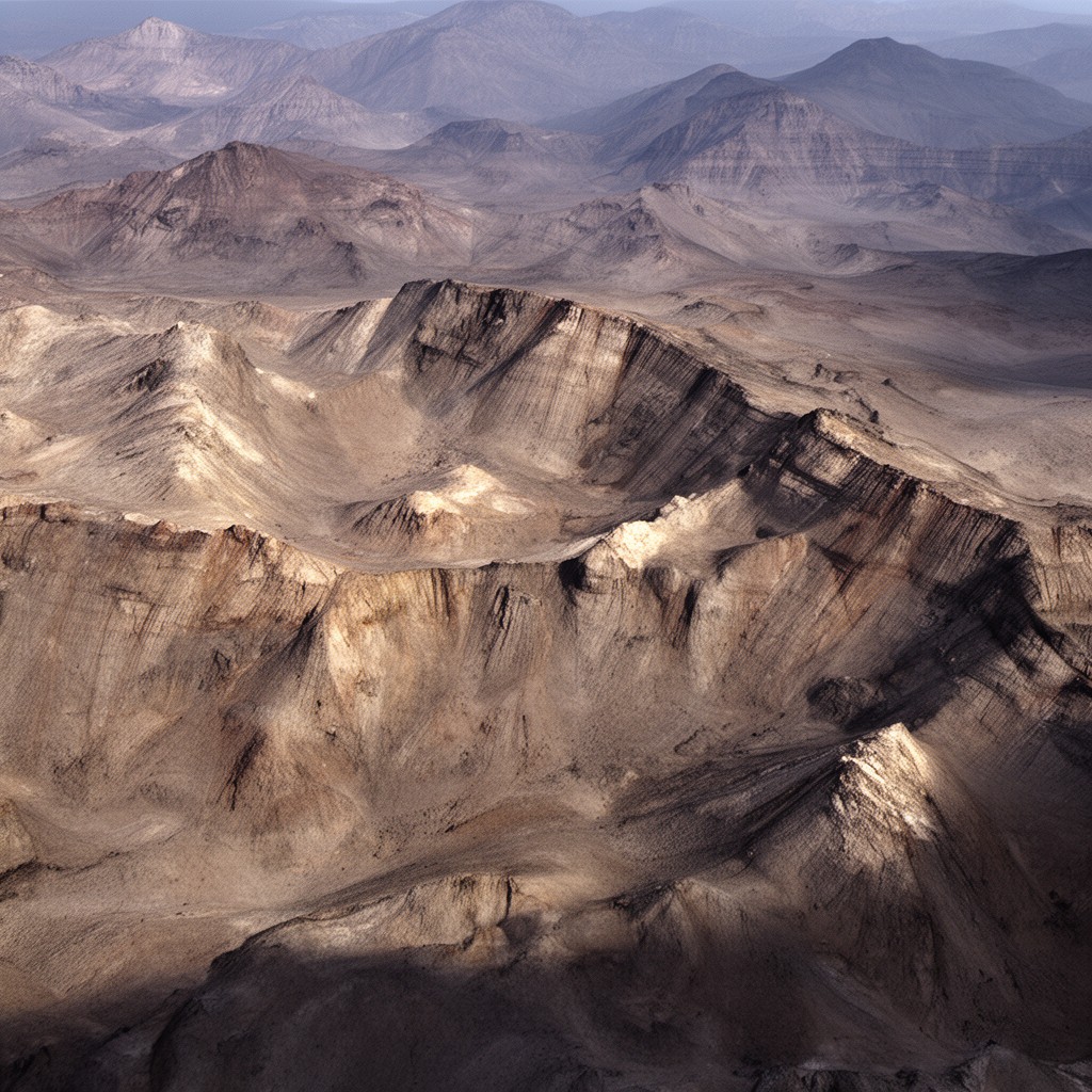 AI-generated illustration of Rupes (scarps)