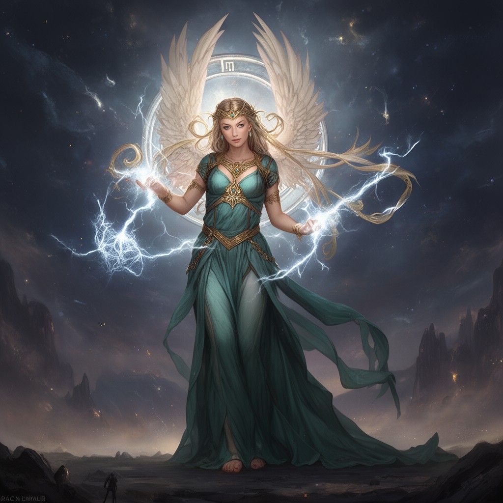 AI-generated illustration of Eris (Greek goddess of strife and discord)