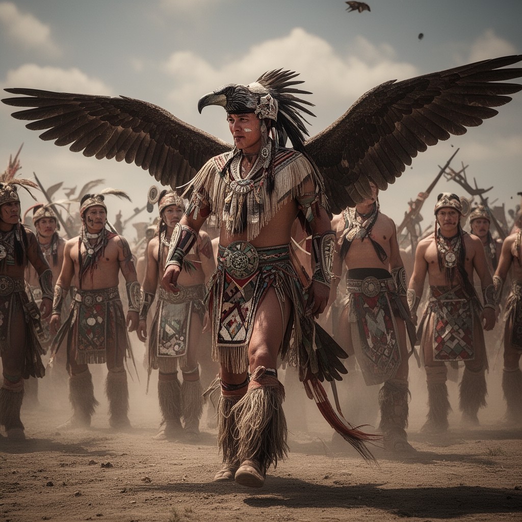 AI-generated illustration of Eagle warriors