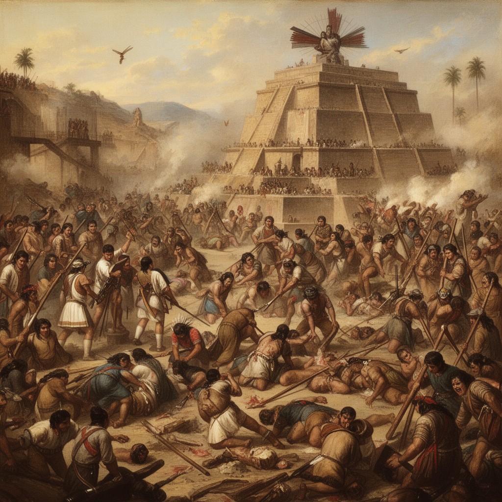 AI-generated illustration of massacre at Cholula