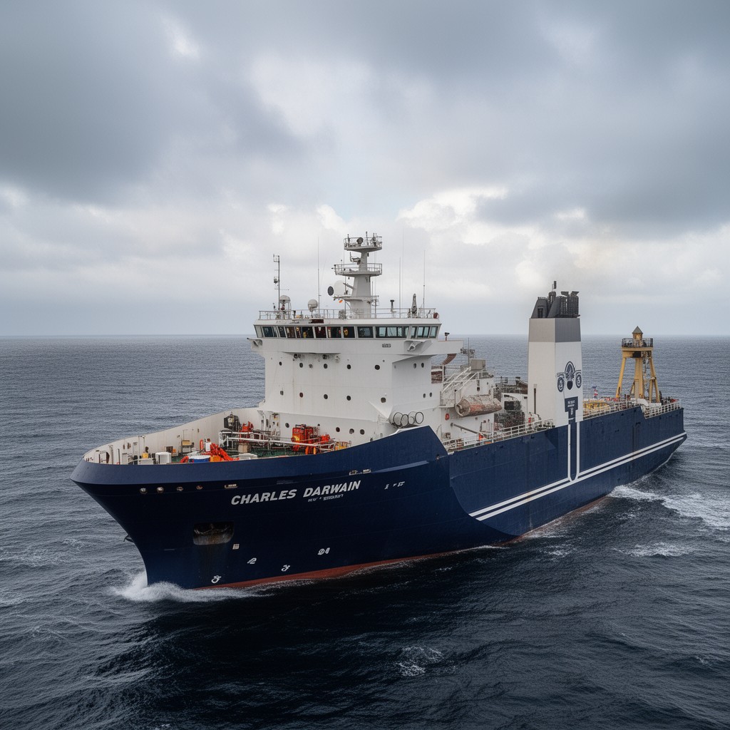 AI-generated illustration of RRS Charles Darwin