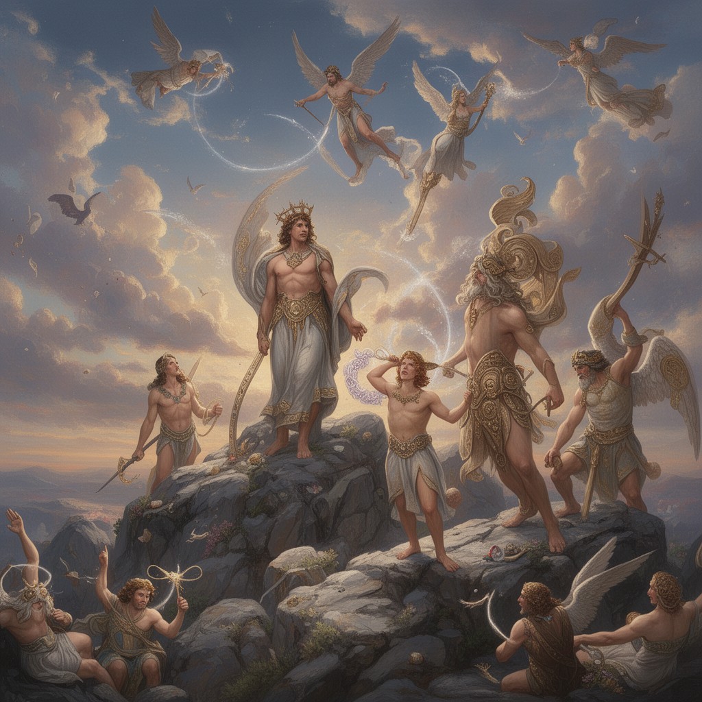 AI-generated illustration of Olympian gods