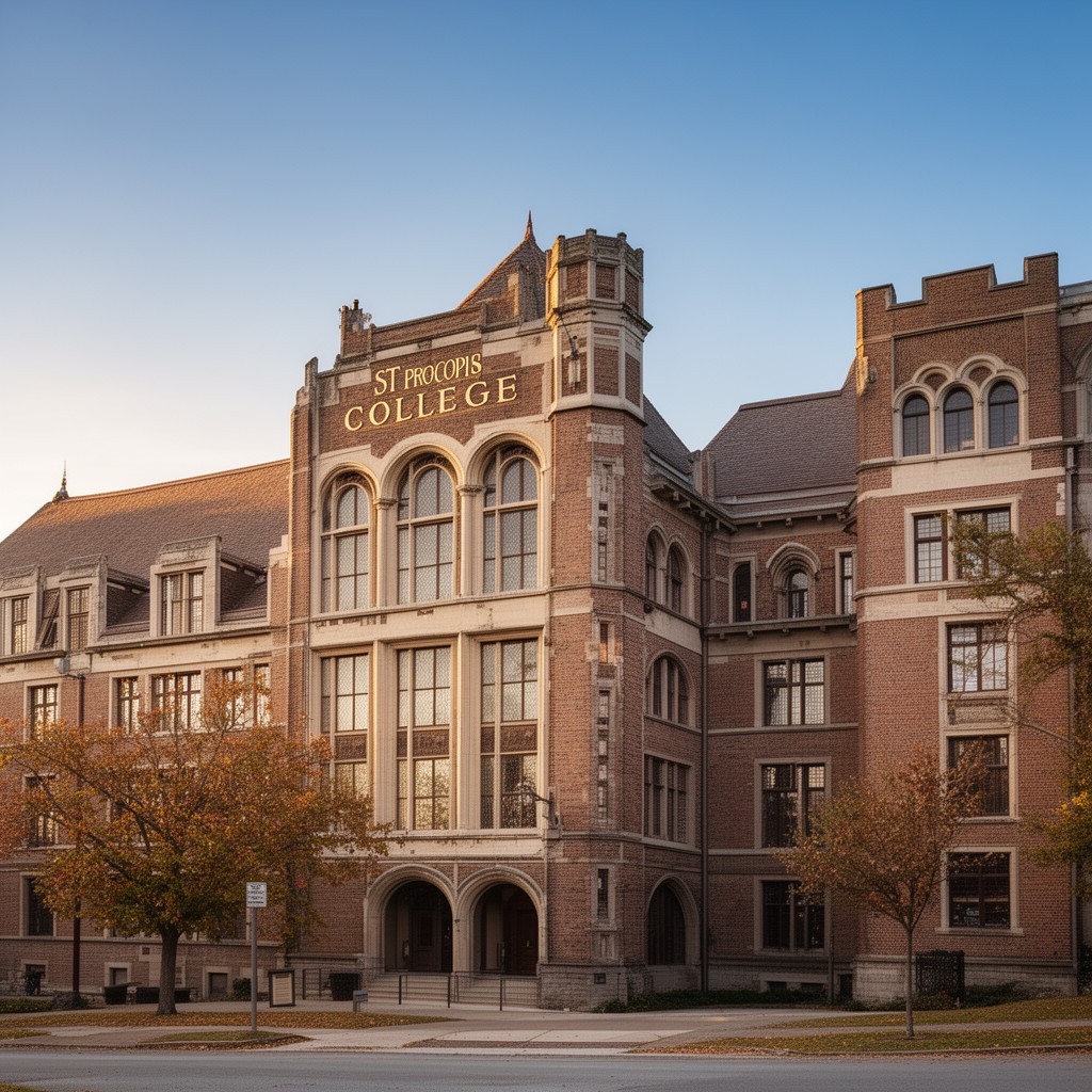 AI-generated illustration of St. Procopius College