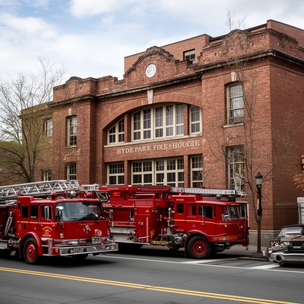 AI-generated illustration of Hyde Park Firehouse