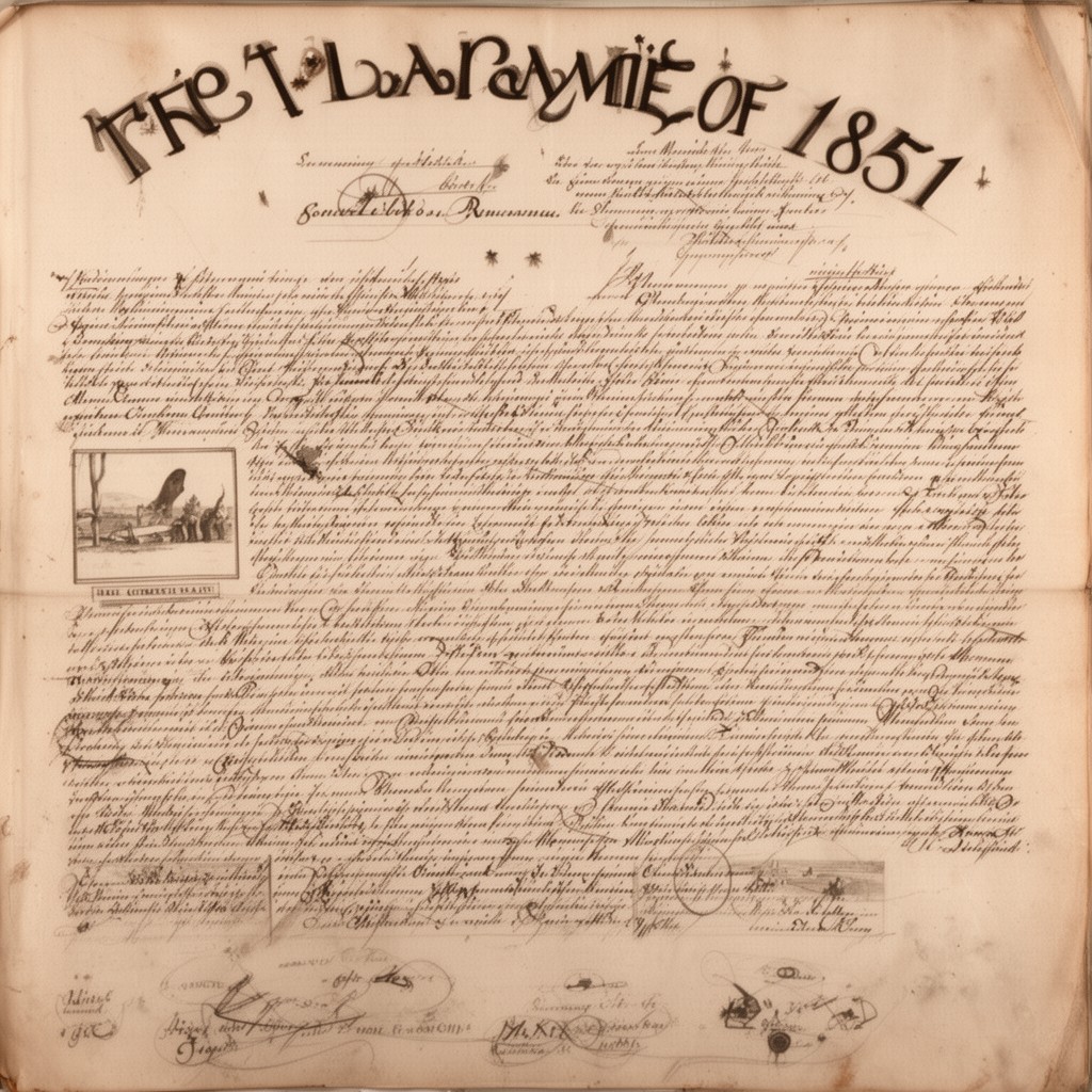 AI-generated illustration of Fort Laramie Treaty of 1851