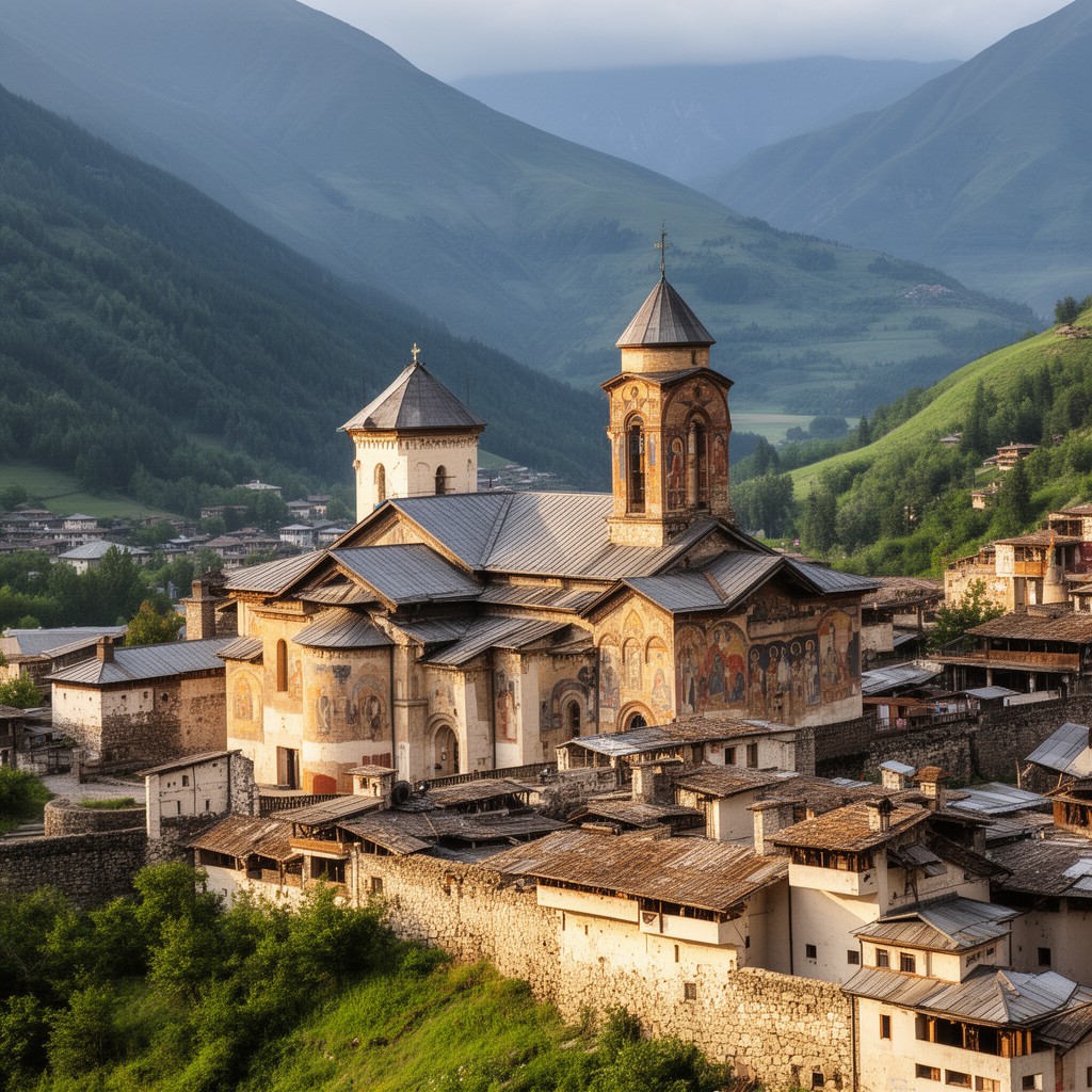 AI-generated illustration of Sapara Monastery
