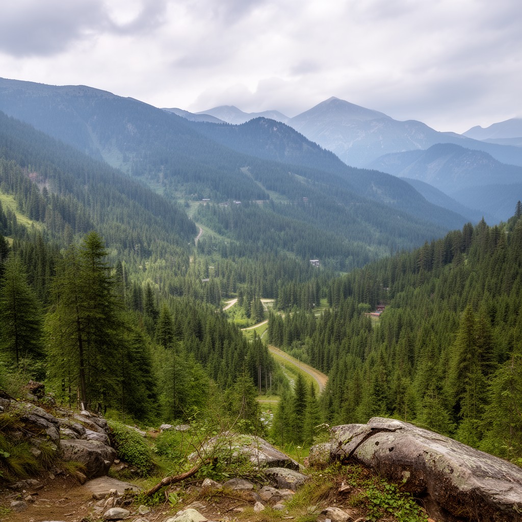 AI-generated illustration of Borjomi-Kharagauli National Park