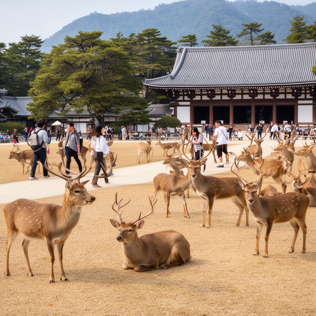 AI-generated illustration of Nara Park