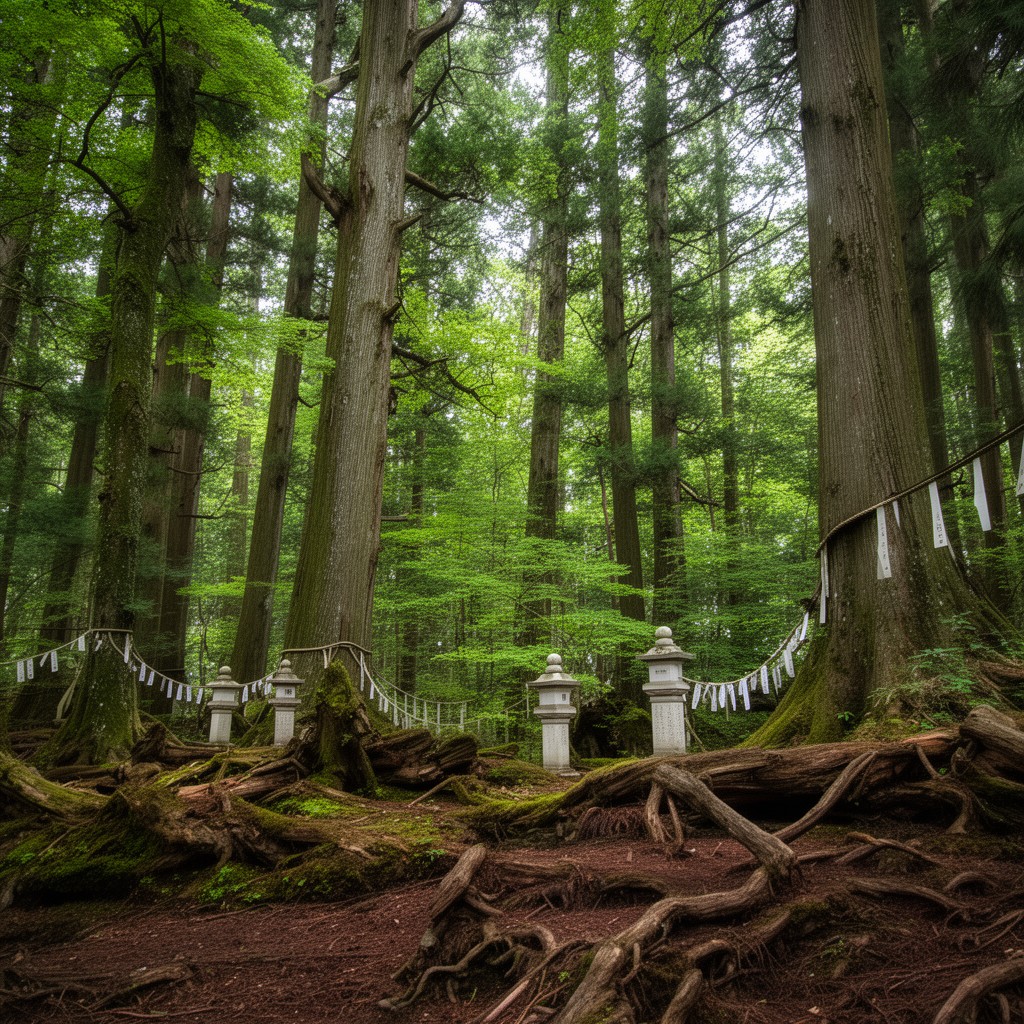 AI-generated illustration of Kasugayama Primeval Forest
