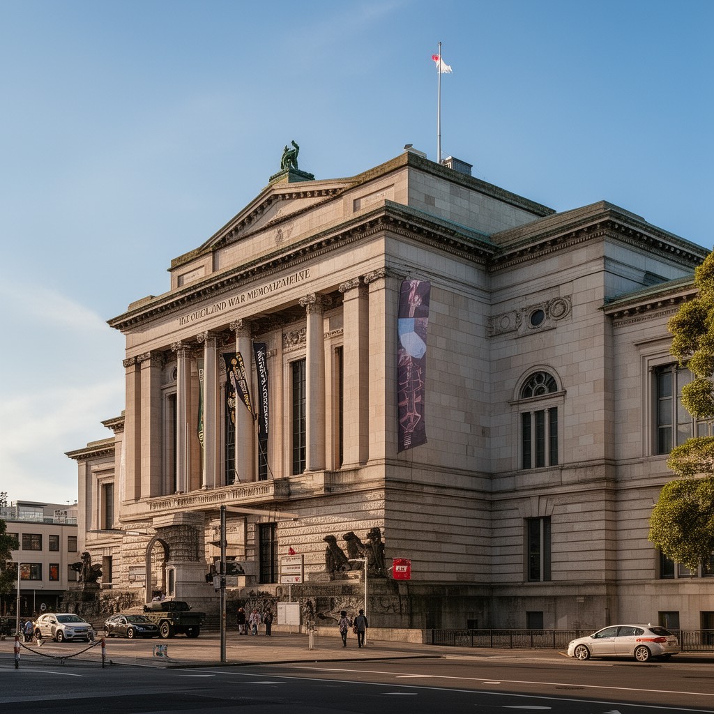 AI-generated illustration of Auckland War Memorial Museum