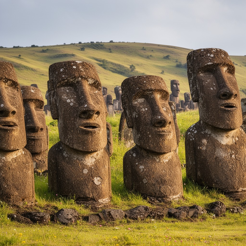 AI-generated illustration of Rapa Nui people