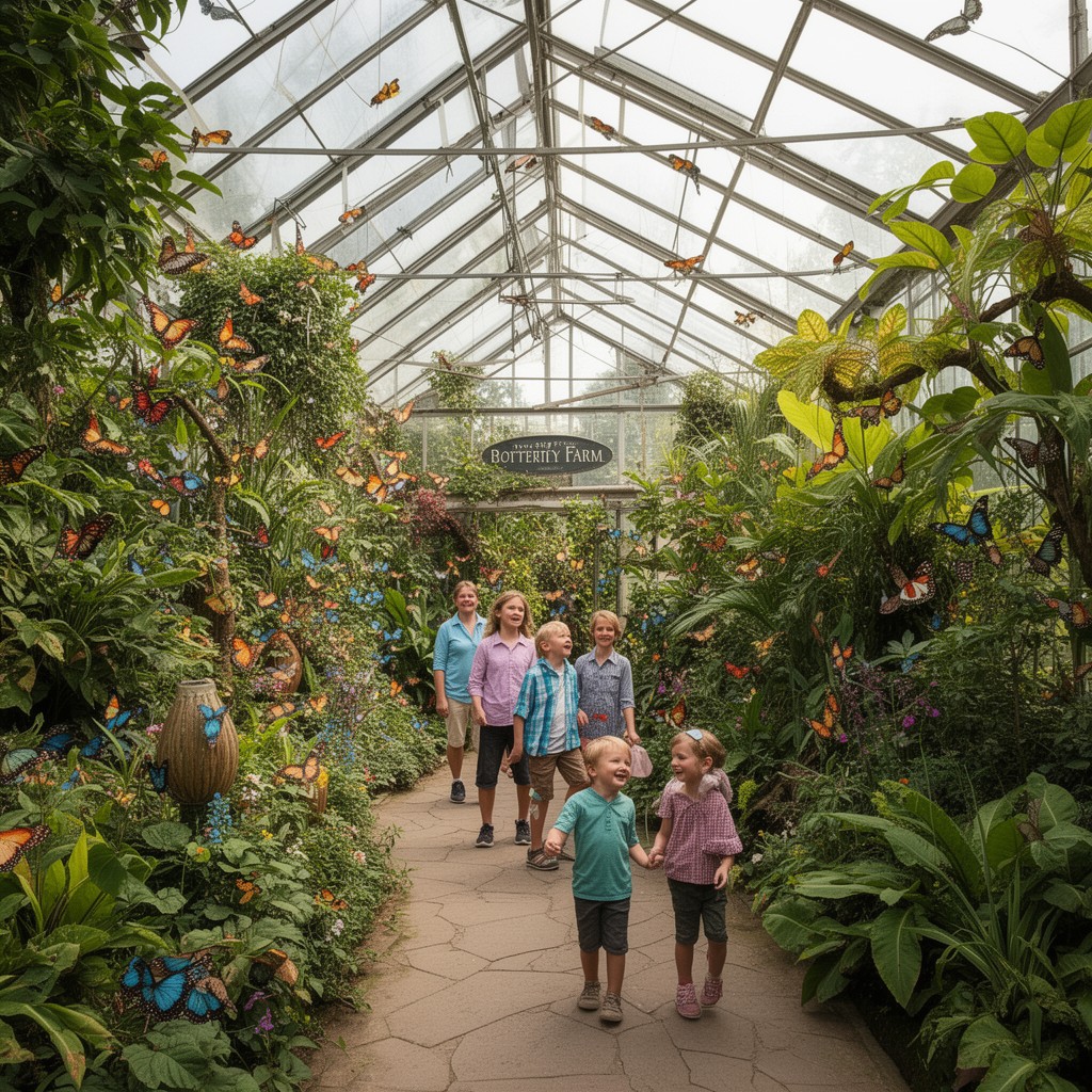 AI-generated illustration of Stratford Butterfly Farm