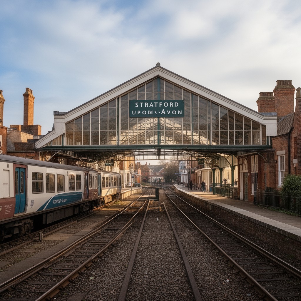 AI-generated illustration of Stratford-upon-Avon railway station