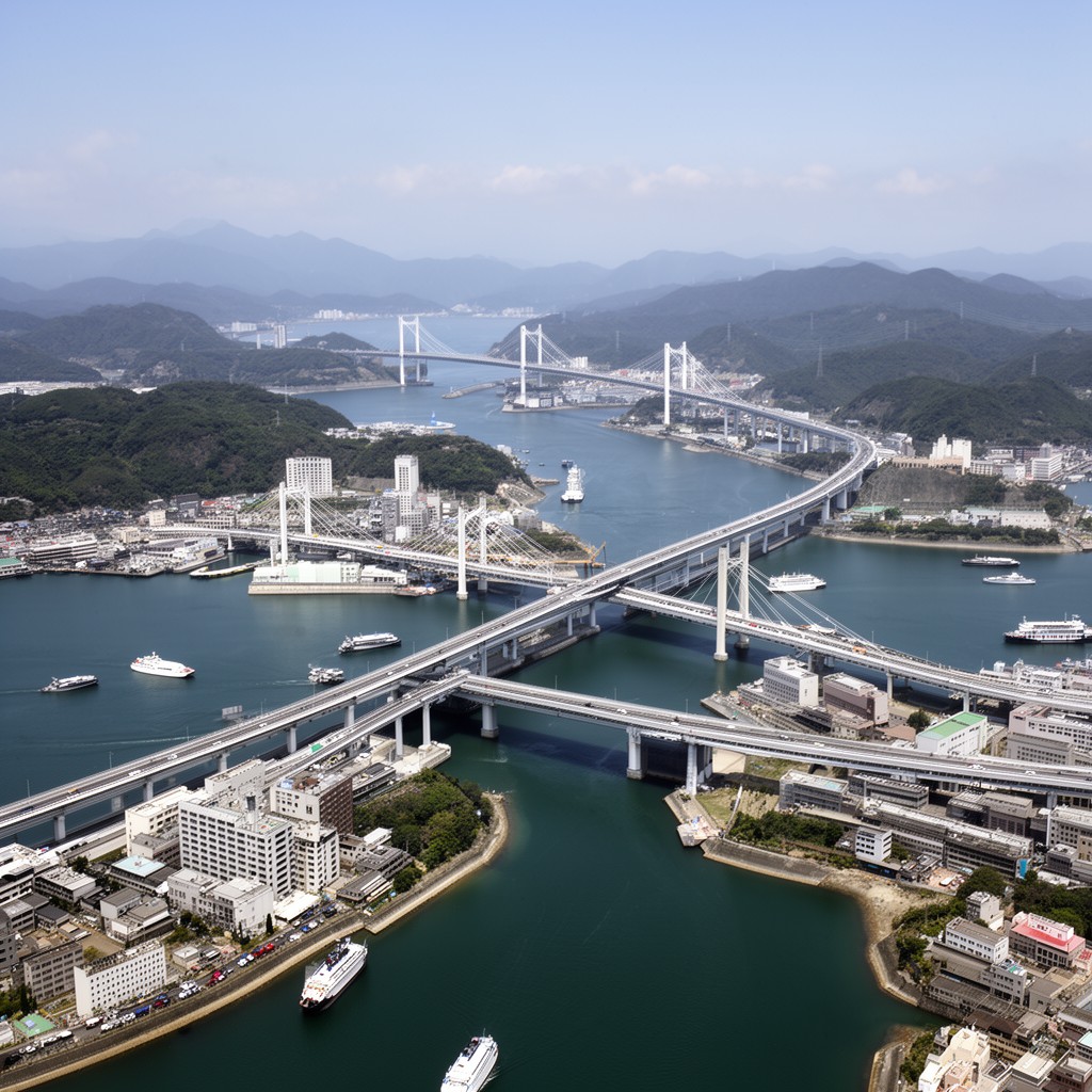 AI-generated illustration of Kanmon Straits