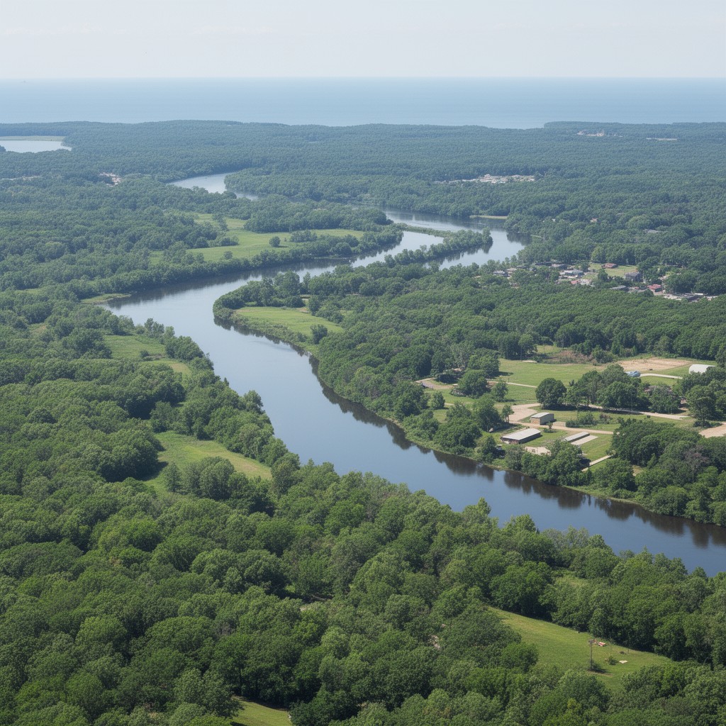 AI-generated illustration of Grand River watershed