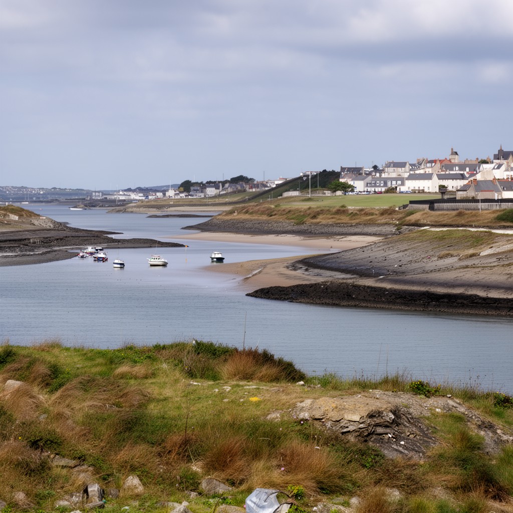 AI-generated illustration of Orne River estuary