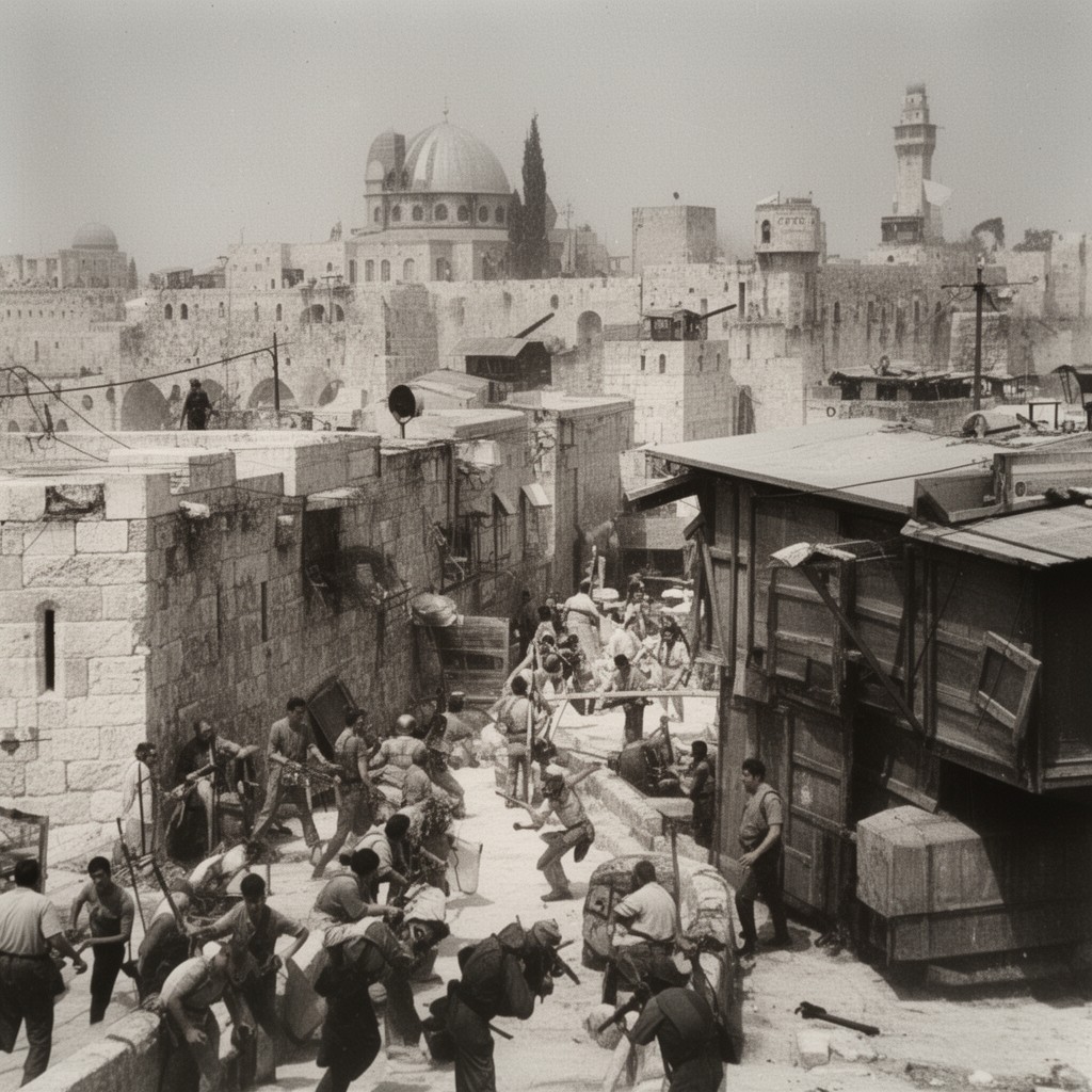 AI-generated illustration of Israeli capture of Old City of Jerusalem