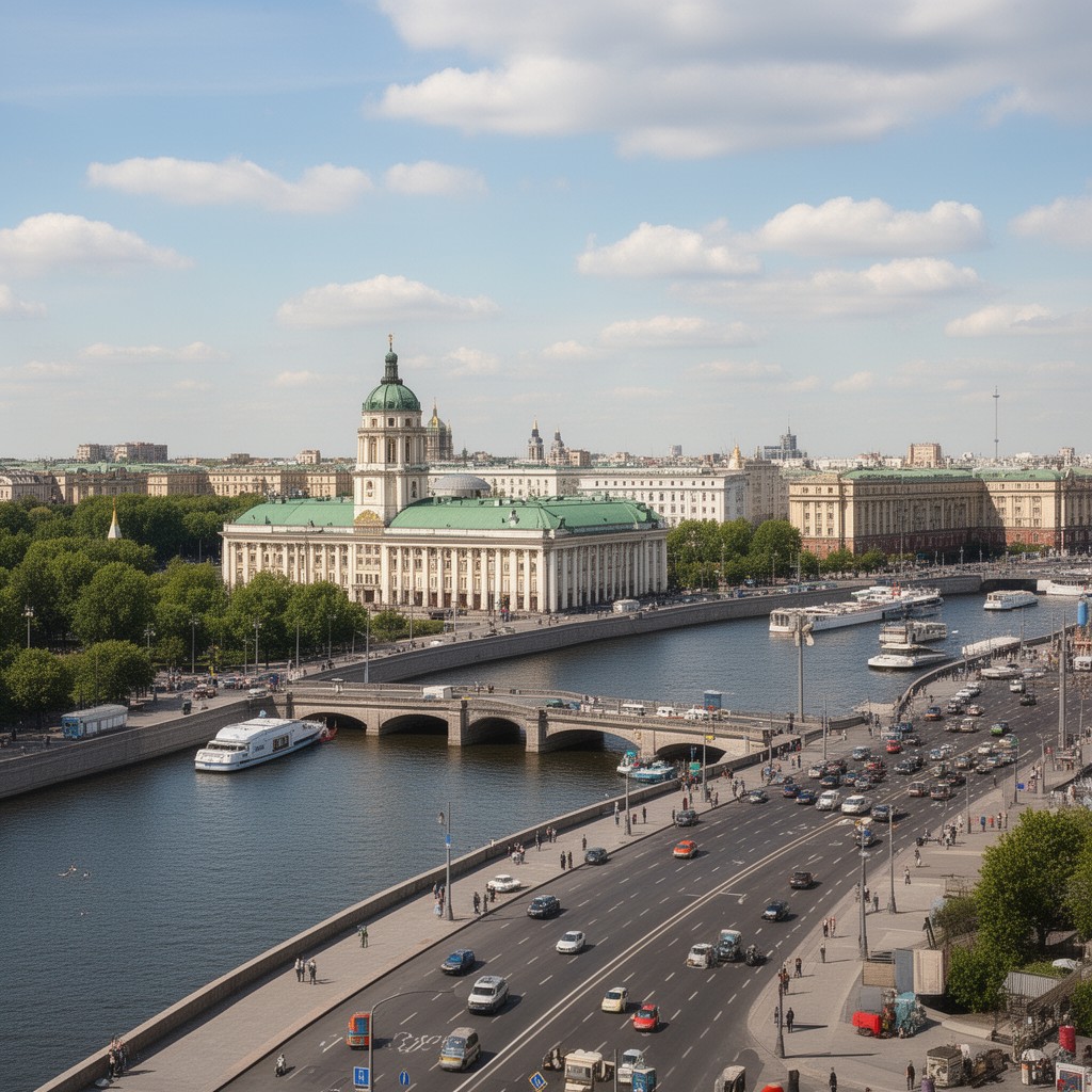 AI-generated illustration of Frunzenskaya Embankment, Moscow