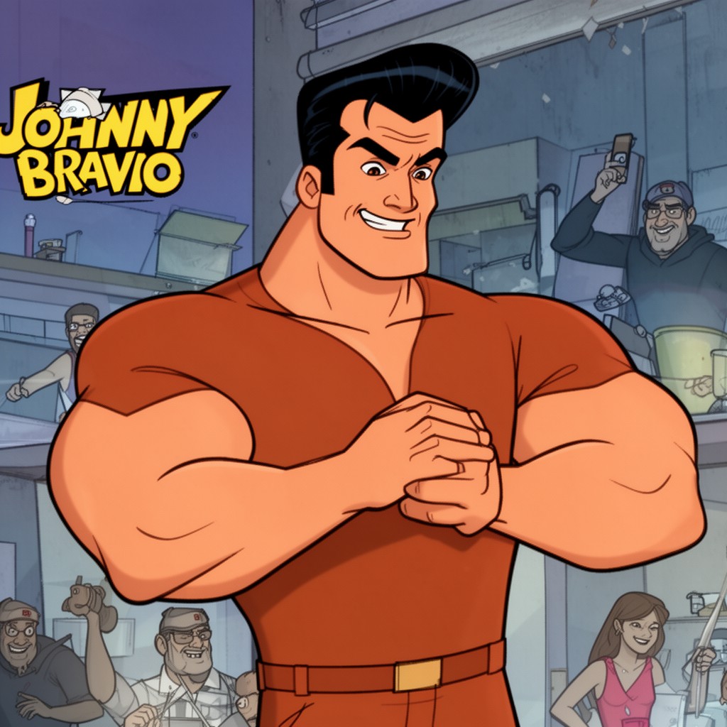 AI-generated illustration of Johnny Bravo