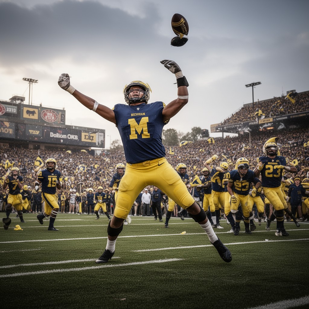 AI-generated illustration of Michigan Wolverines football