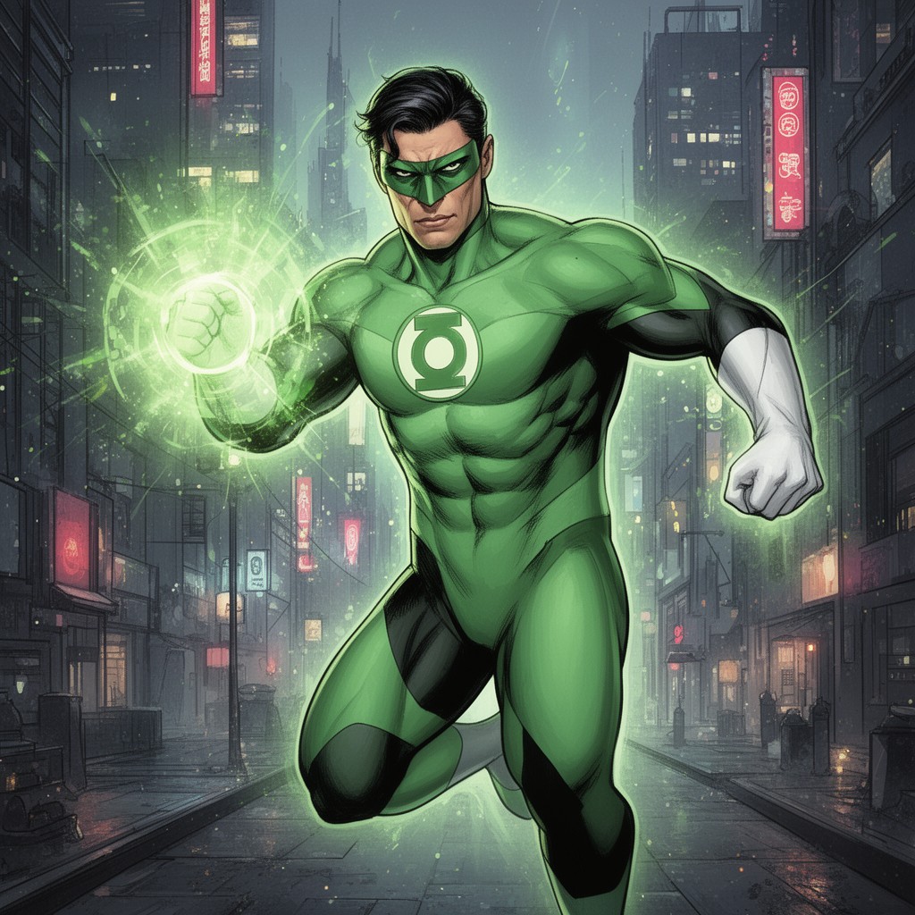 AI-generated illustration of Green Lantern