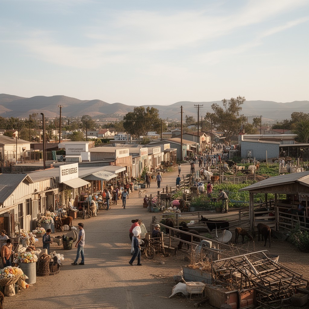 AI-generated illustration of Farmersville, California