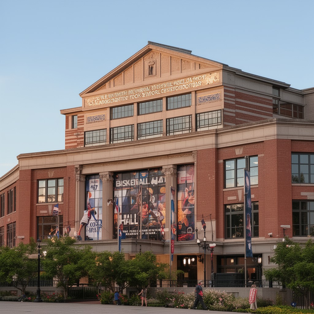 AI-generated illustration of Naismith Memorial Basketball Hall of Fame