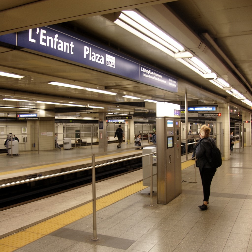 AI-generated illustration of L'Enfant Plaza station