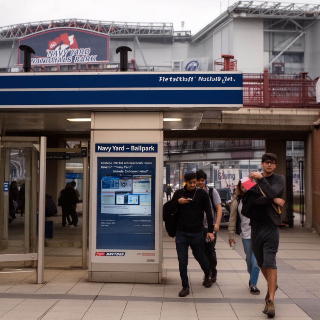 AI-generated illustration of Navy Yard–Ballpark station