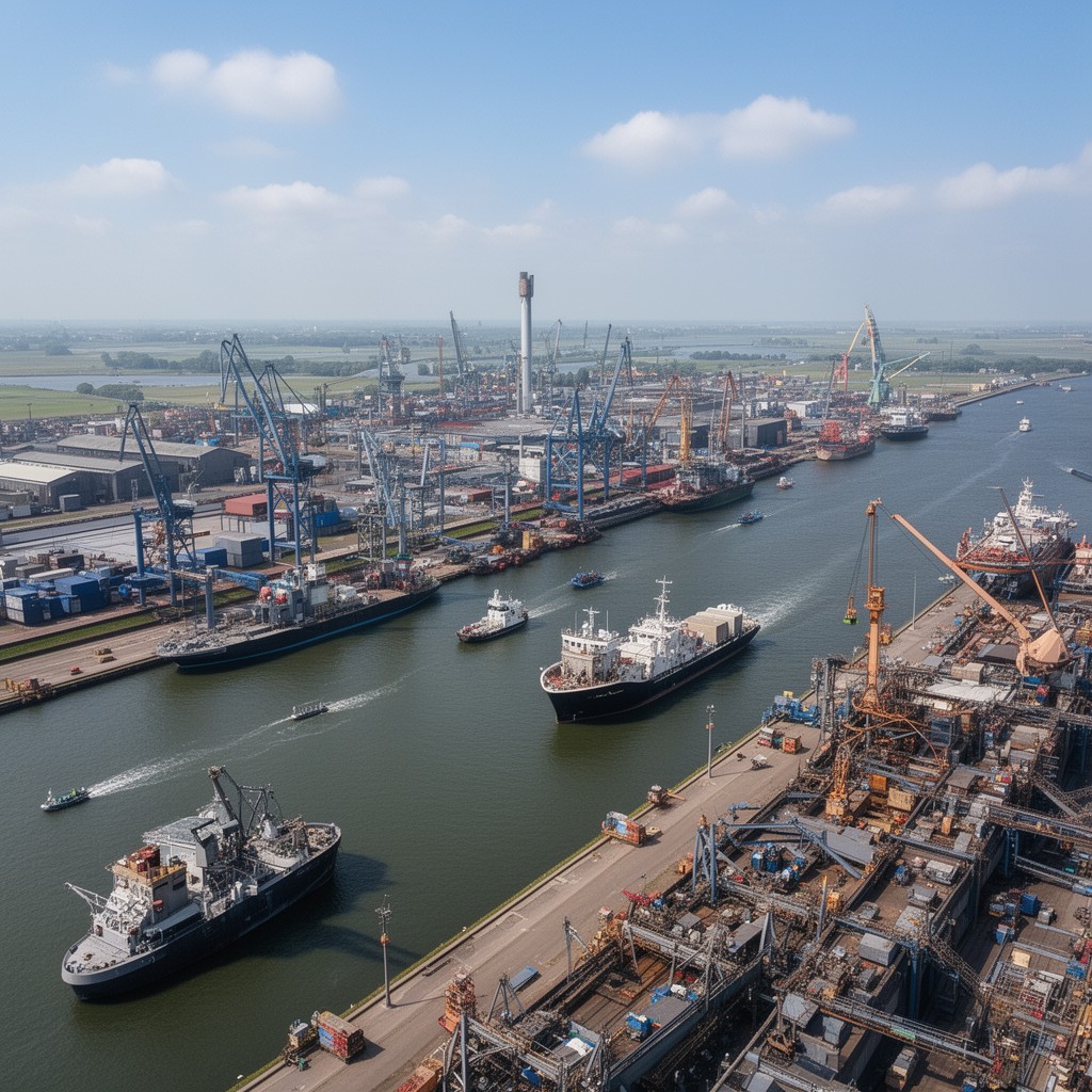 AI-generated illustration of Terneuzen port