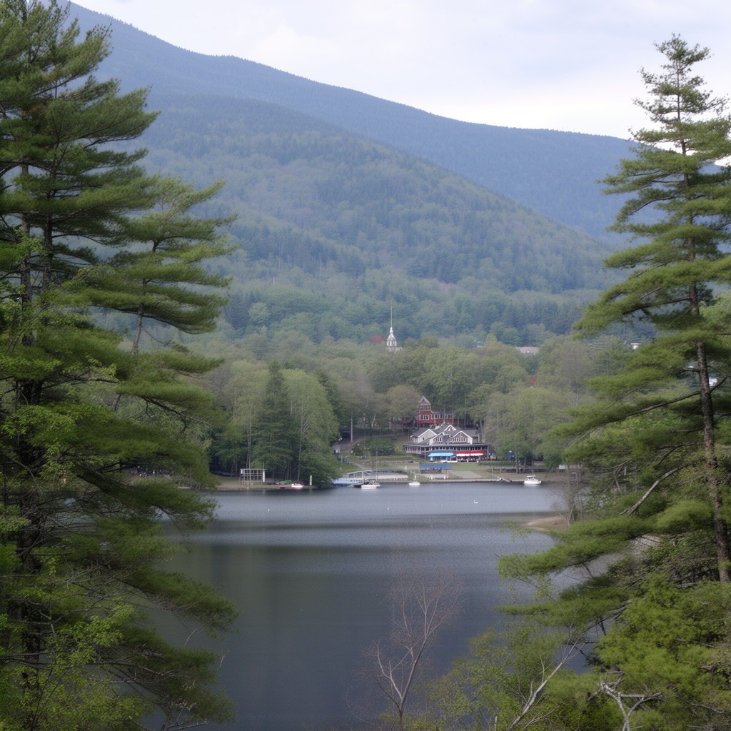 AI-generated illustration of Blue Mountain Lake, New York