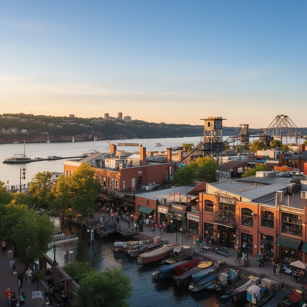 AI-generated illustration of Canal Park