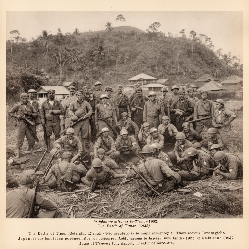 AI-generated illustration of Battle of Timor (1942)