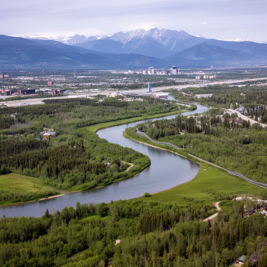 AI-generated illustration of North Saskatchewan River