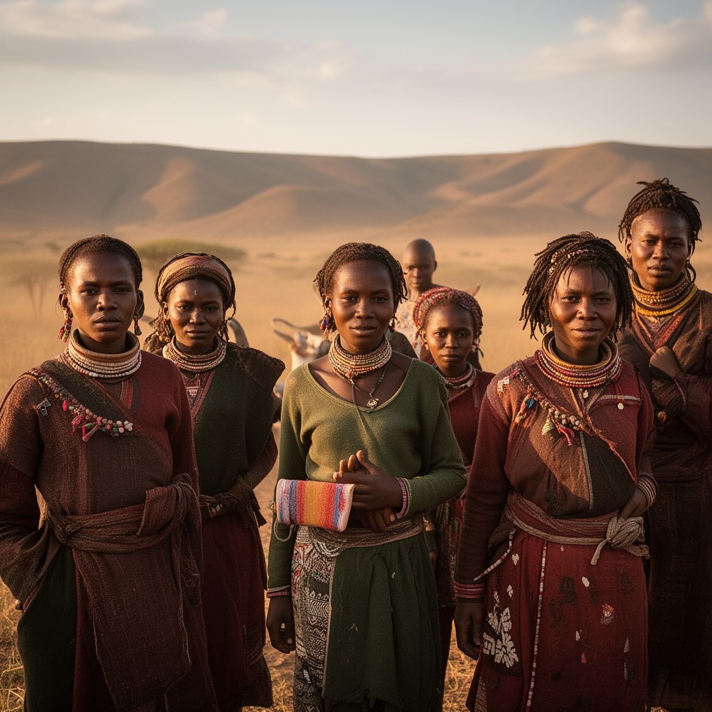 AI-generated illustration of Kunama people