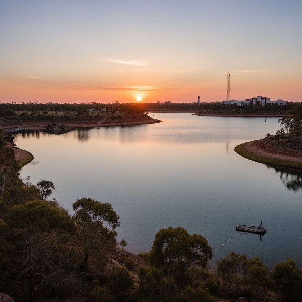 AI-generated illustration of Lake Moondarra
