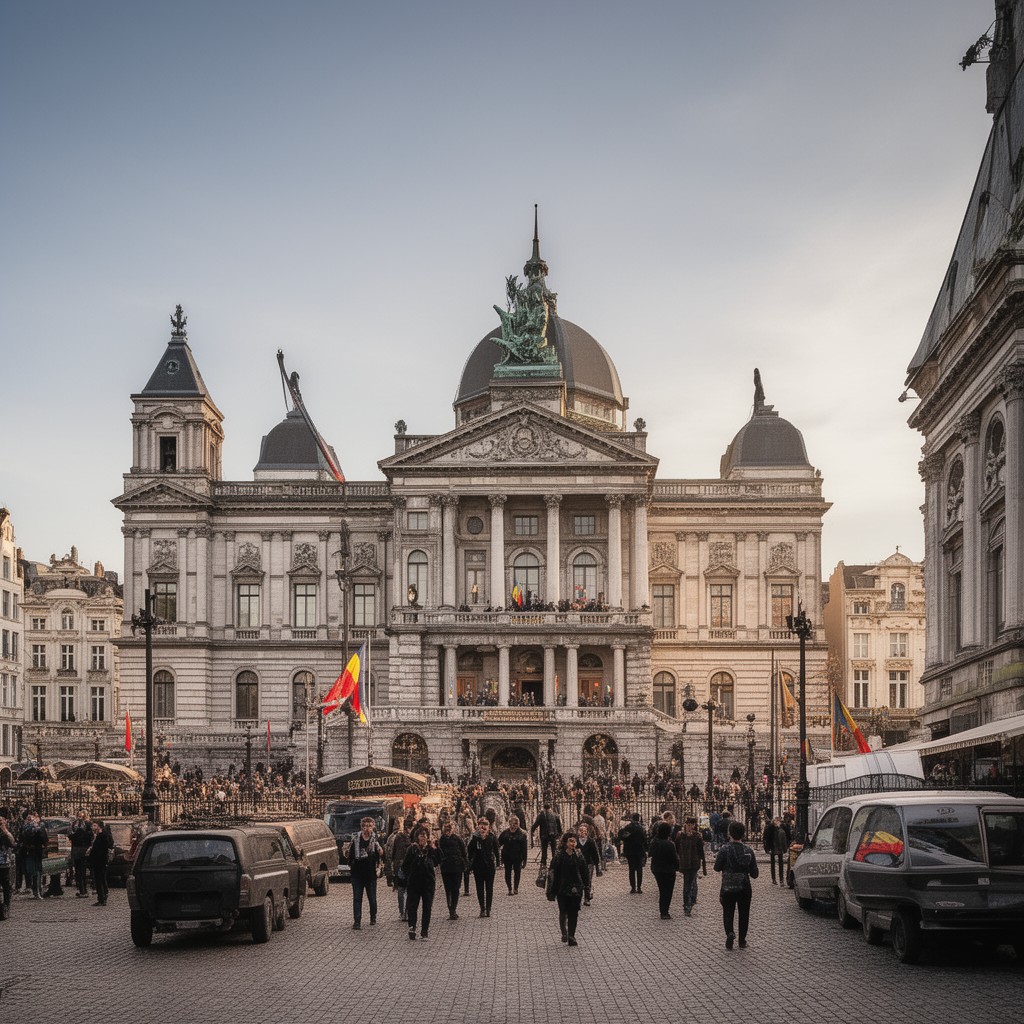 AI-generated illustration of Belgian Federal Parliament building