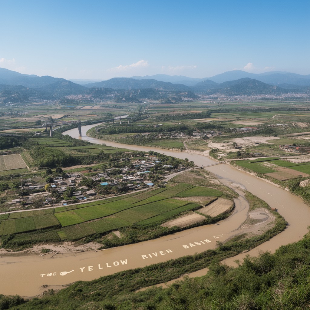 AI-generated illustration of Yellow River basin