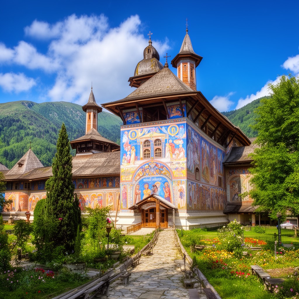 AI-generated illustration of Voroneț Monastery