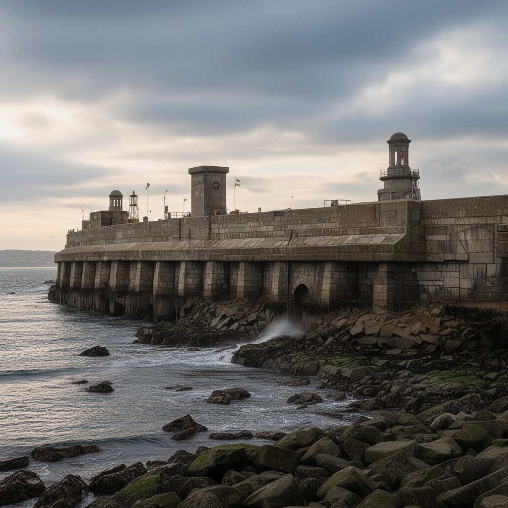 AI-generated illustration of Plymouth Breakwater