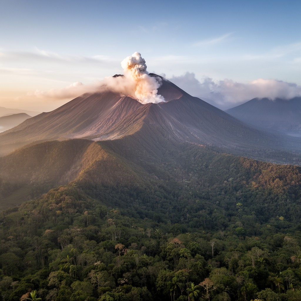 AI-generated illustration of Mount Pinatubo