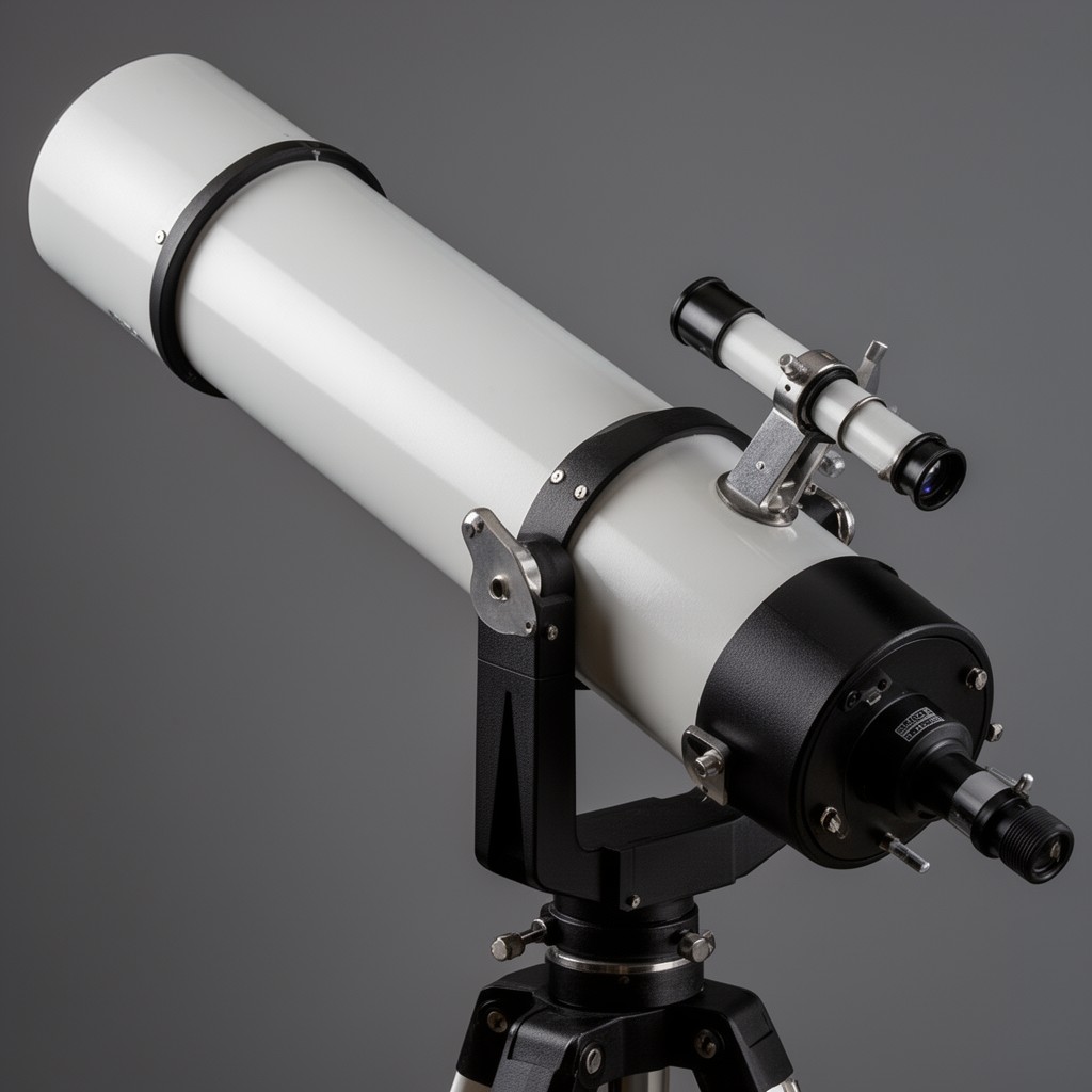 AI-generated illustration of Schmidt–Cassegrain telescope design