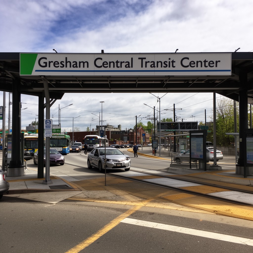 AI-generated illustration of Gresham Central Transit Center