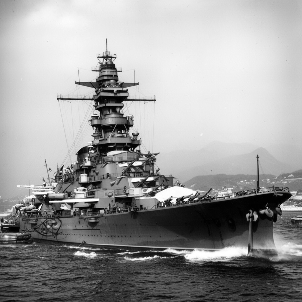 AI-generated illustration of Japanese battlecruiser Amagi